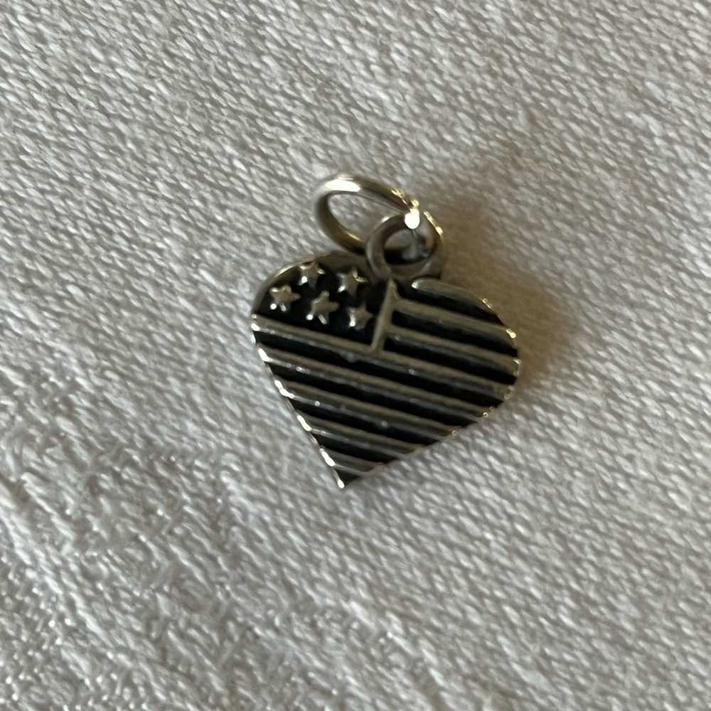 Patriotic Silver Heart pendant